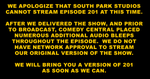 South Park Censorship South Park Muhammed Comedy Central