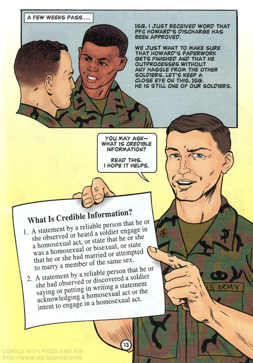 COMICS WITH PROBLEMS #38 - DIGNITY AND RESPECT - An Army Training Guide On Homosexual Conduct Policy (2001) (20100715)2