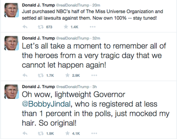 trump tweet trifecta