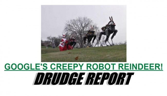 drudge report google robot reindeer front page