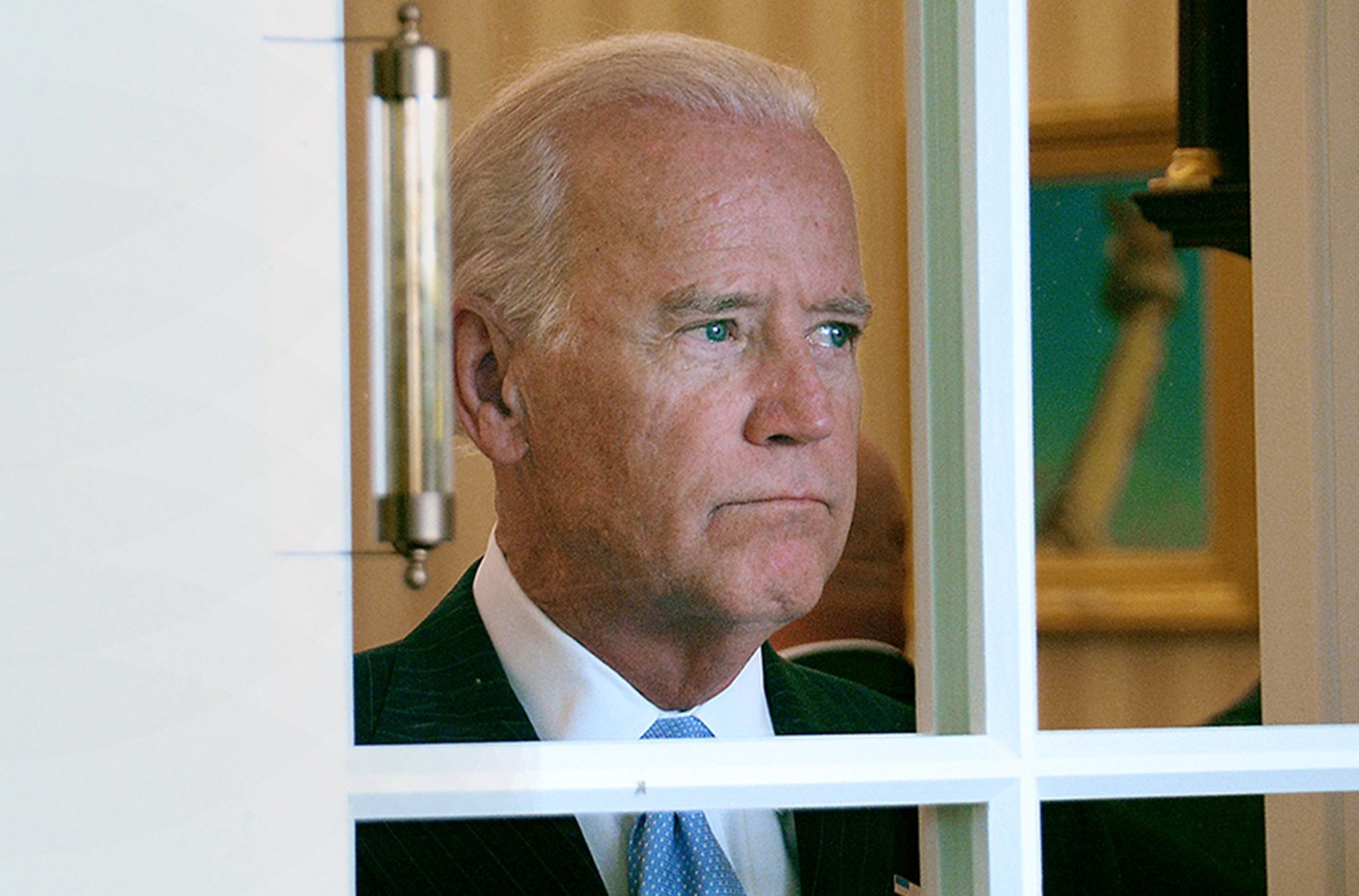 Biden looking out a window