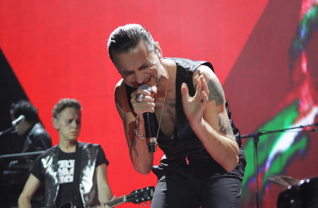 Dave Gahan & Martin Gore of Depeche Mode perform in Minsk, Belarus in 2014 (Shutterstock)