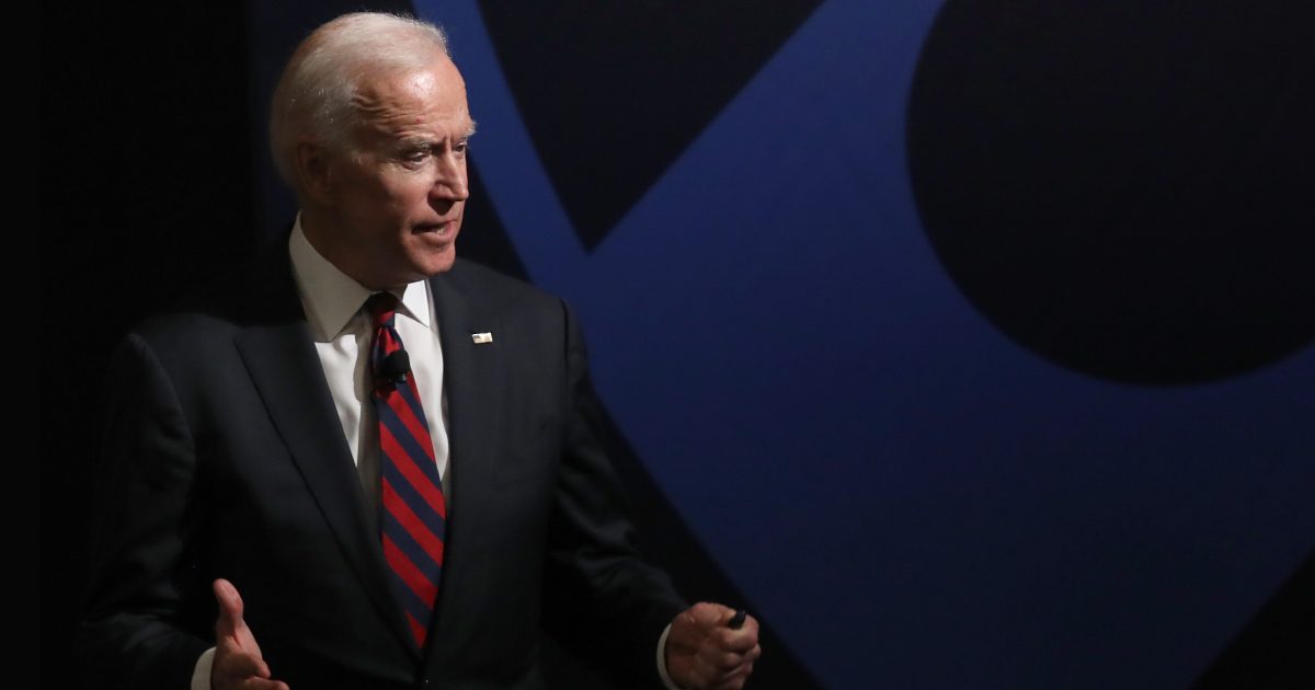 February 2019: Former U.S Vice president Joe Biden speaks at the University of Pennsylvania’s Irvine Auditorium February 19, 2019 in Philadelphia, Pennsylvania. Biden joined Amy Gutmann, president of the University of Pennsylvania, in discussing global affairs and other topical subjects, and concluding with questions from the audience.