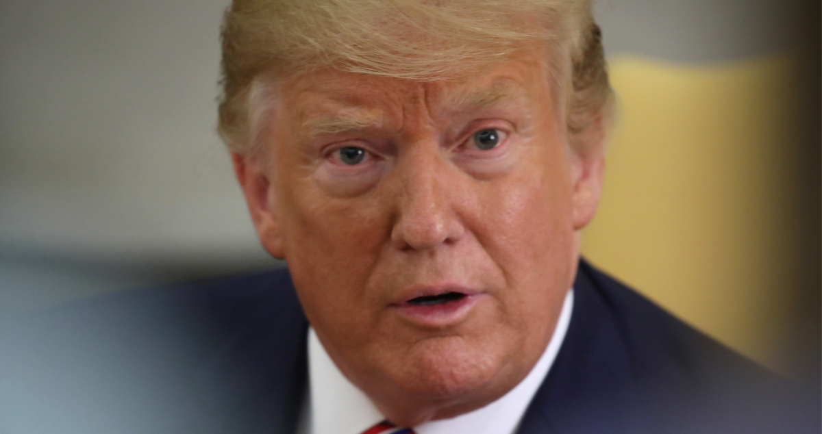 U.S. President Donald Trump speaks to the media in the Oval Office the White House on June 12, 2019 in Washington, DC.