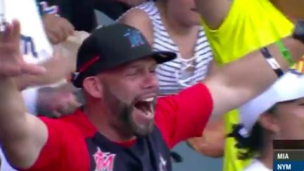 Isan Diaz's Father Has Priceless Reaction to Watching Son's First MLB Home Run