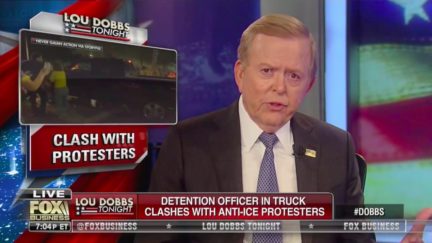 Lou Dobbs Plays Deceptively Edited Video of ICE Protestors Being Driven Into