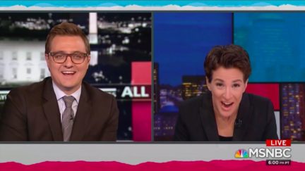 Chris Hayes, Rachel Maddow Mock Sean Hannity, Laura Ingraham Awkward Show Handoff