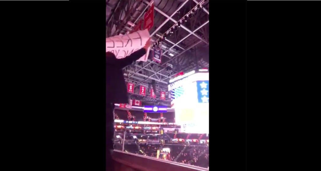 Pro-Hong Kong Protestor at China v. Wizards Game