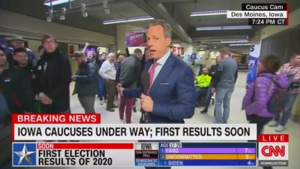 Early CNN IA Caucus Coverage Fulls of Huge Caveats, Meandering Crowds