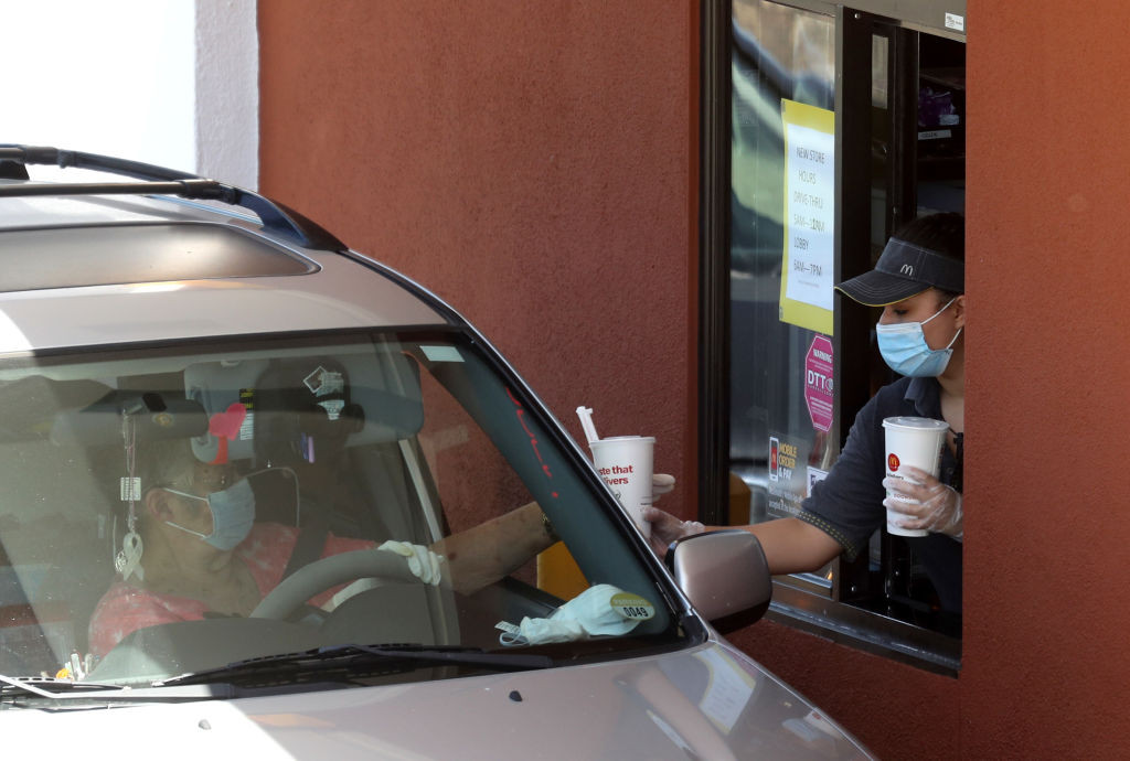 mcdonald's drive thru face mask