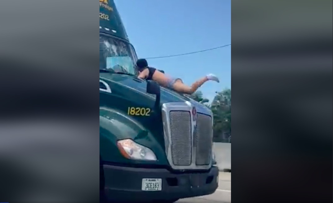 florida man on truck hood