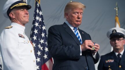 Coast Guard Admiral Paul Zukunft and President Trump