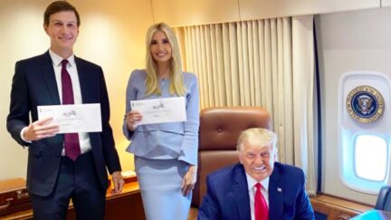 Ivanka Trump, Jared Kushner and Donald Trump