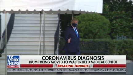 Trump Walks to Marine One to Go to Walter Reed