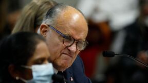 Rudy Giuliani wincing