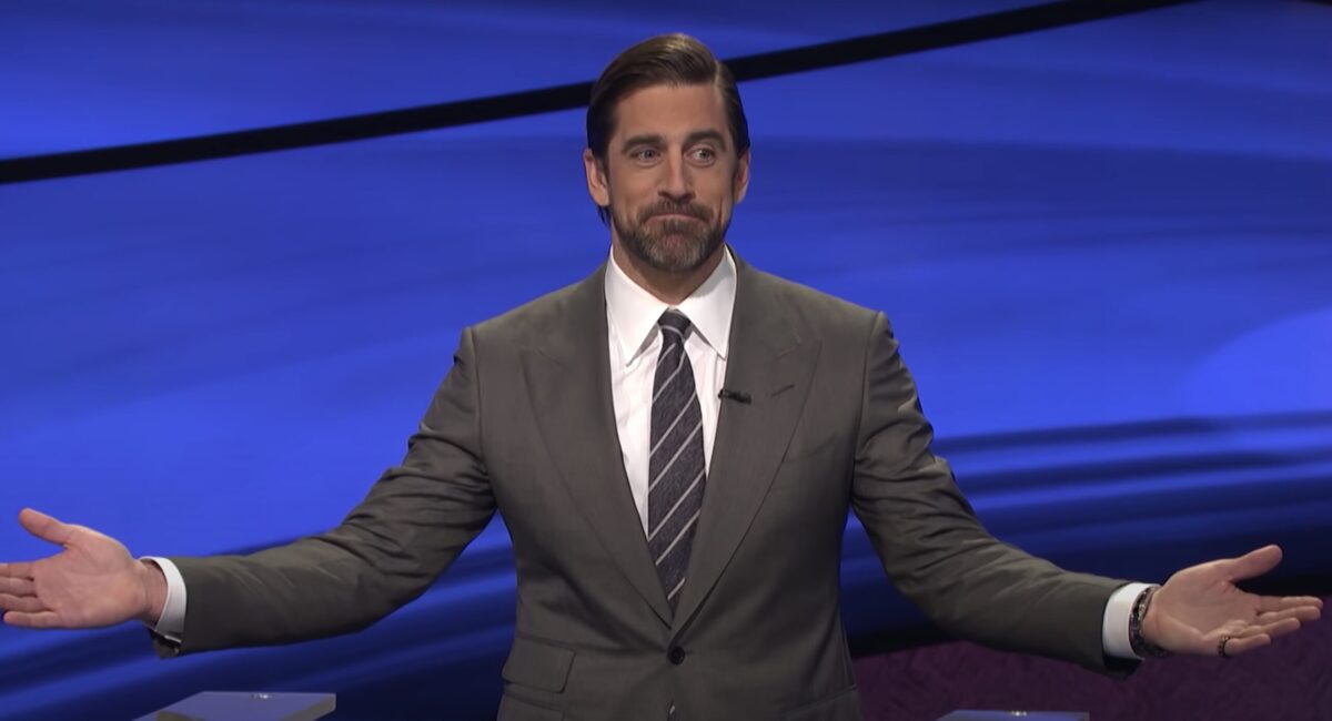 Aaron Rodgers Covered Jeopardy! Podium in Post-It Notes