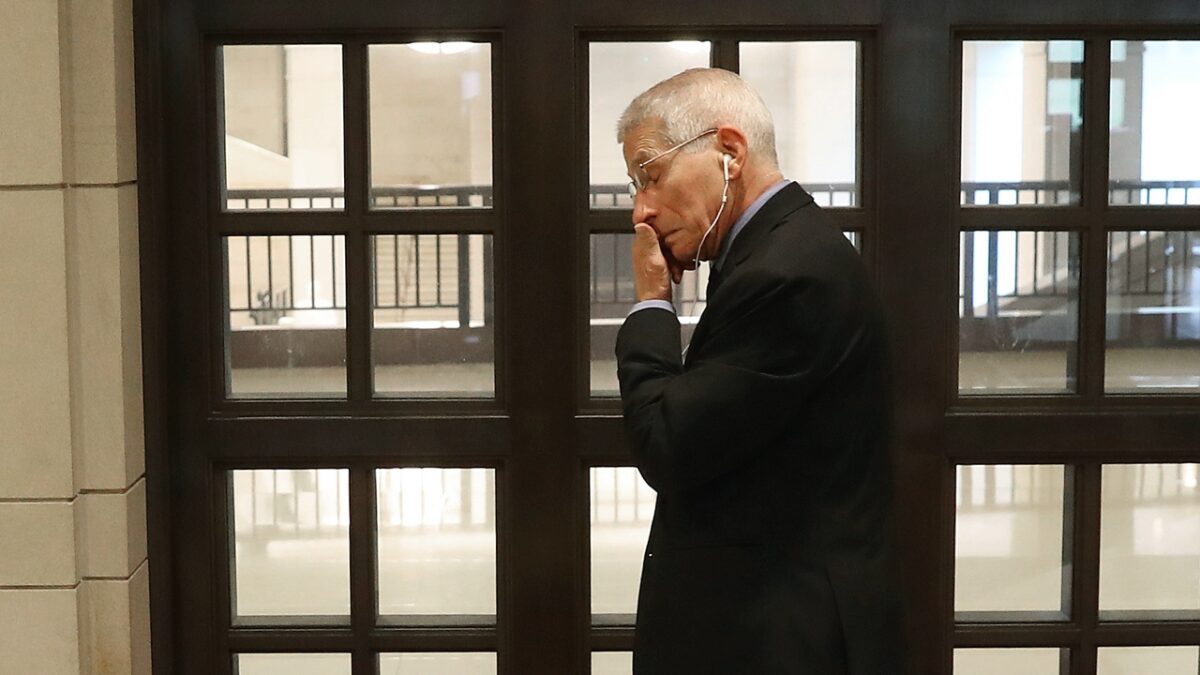 WASHINGTON, DC - FEBRUARY 28: National Institute of Allergy and Infectious Diseases Director Anthony Fauci talks on his cell phone before attending a briefing for members of Congress on the response to COVID-19 coronavirus, at the U.S. Capitol on February 28, 2020 in Washington, DC. At least 53 countries have reported cases of infection. (Photo by Mark Wilson/Getty Images)