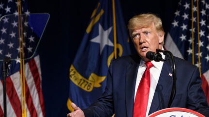 Donald Trump speaks at NC GOP convention in June of 2021