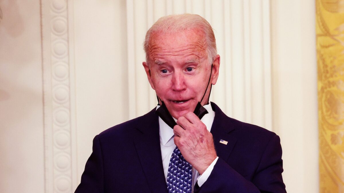 WASHINGTON, DC - SEPTEMBER 08: U.S. President Joe Biden waits to speak on workers rights and labor unions in the East Room at the White House on September 08, 2021 in Washington, DC. Biden spoke on the need to protect workers rights and the middle class.