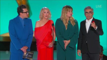Schitt's Creek cast at the Emmys