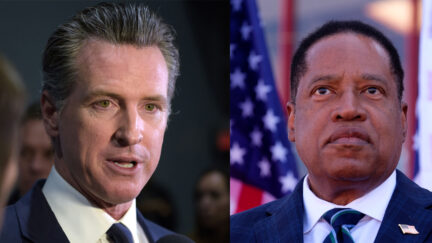 Gavin Newsom and Larry Elder