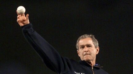 President Bush throws first pitch at 2001 World Series