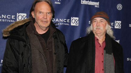 Neil Young and David Crosby at the premiere of 