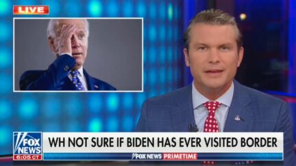Pete Hegseth criticizing Joe Biden on the border