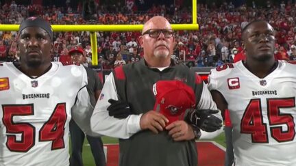 The Tampa Bay Buccaneers stand for the Black National Anthem