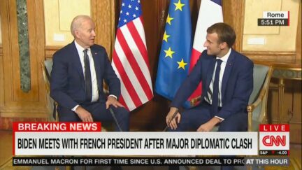 Biden and Macron in Rome on Oct. 29