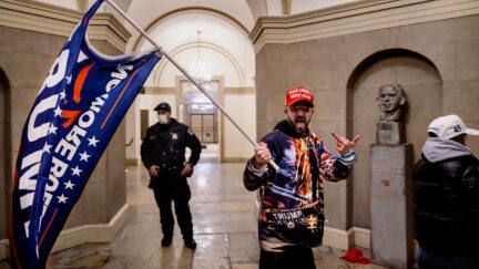 WASHINGTON, DC - JANUARY 6: Supporters of US President Donald Trump protest inside the US Capitol on January 6, 2021, in Washington, DC. - Demonstrators breeched security and entered the Capitol as Congress debated the 2020 presidential election Elect