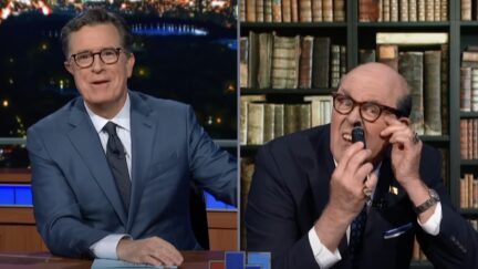 John Lithgow impersonates Rudy Giuliani on the Late Show with Stephen Colbert