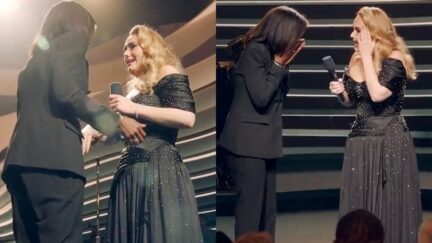 Adele Breaks Down in Tears After Childhood Teacher Surprises Her On Stage