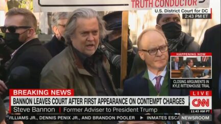 Steve Bannon and David Schoen outside federal courthouse on Nov. 15