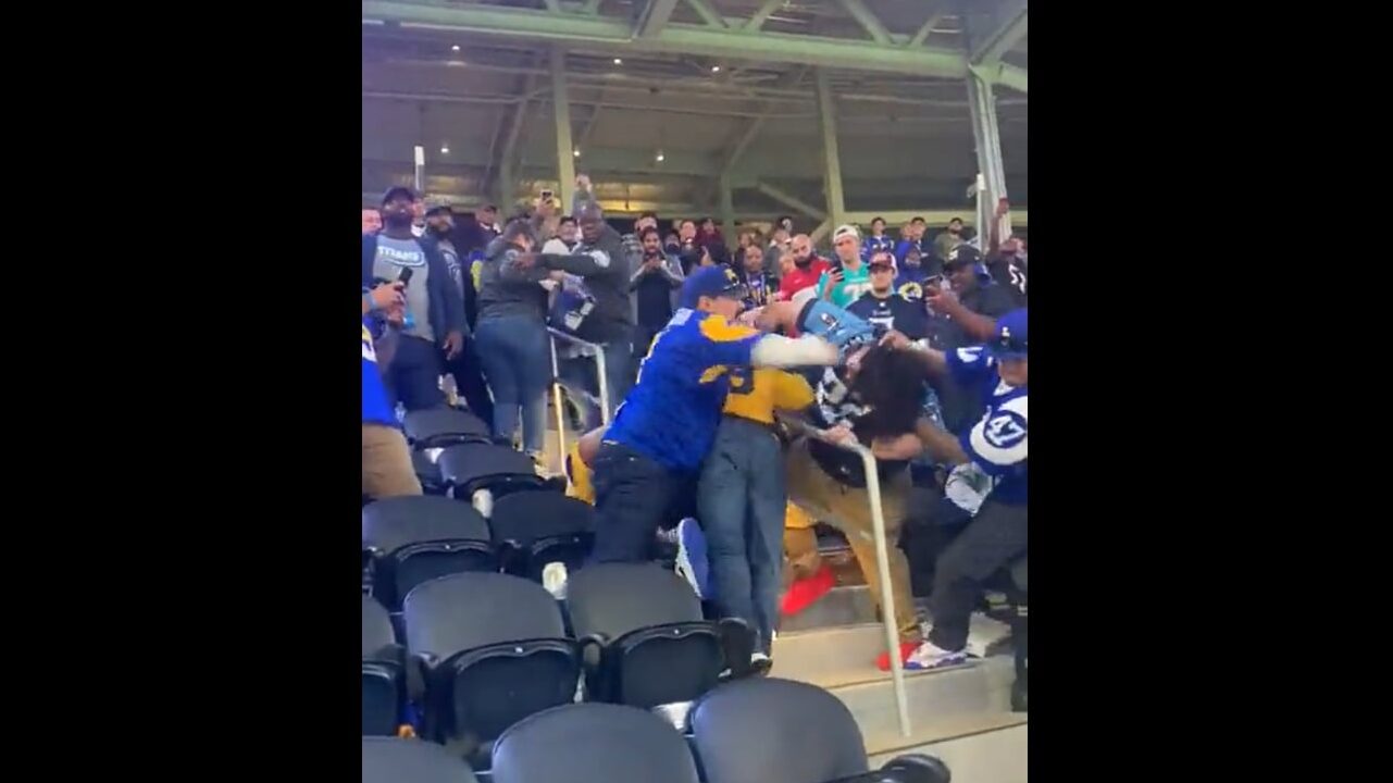 Rams Fan Knocks Out 2 Other Fans in the Stands During Wild Fight Caught on  Video