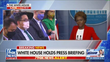 KJP and Ed O'Keefe at WH press briefing on Nov. 4