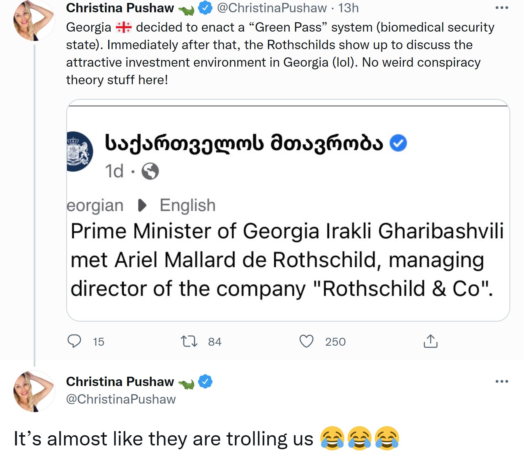 Christina Pushaw Tweet