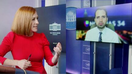 Jen Psaki Ravael Olivarria split image