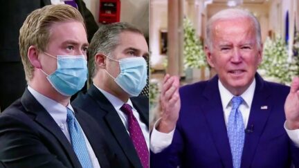 Peter Doocy Joe Biden spit image 12-15