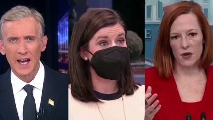 Dan Abrams Caitlin Burke Jen Psaki split image