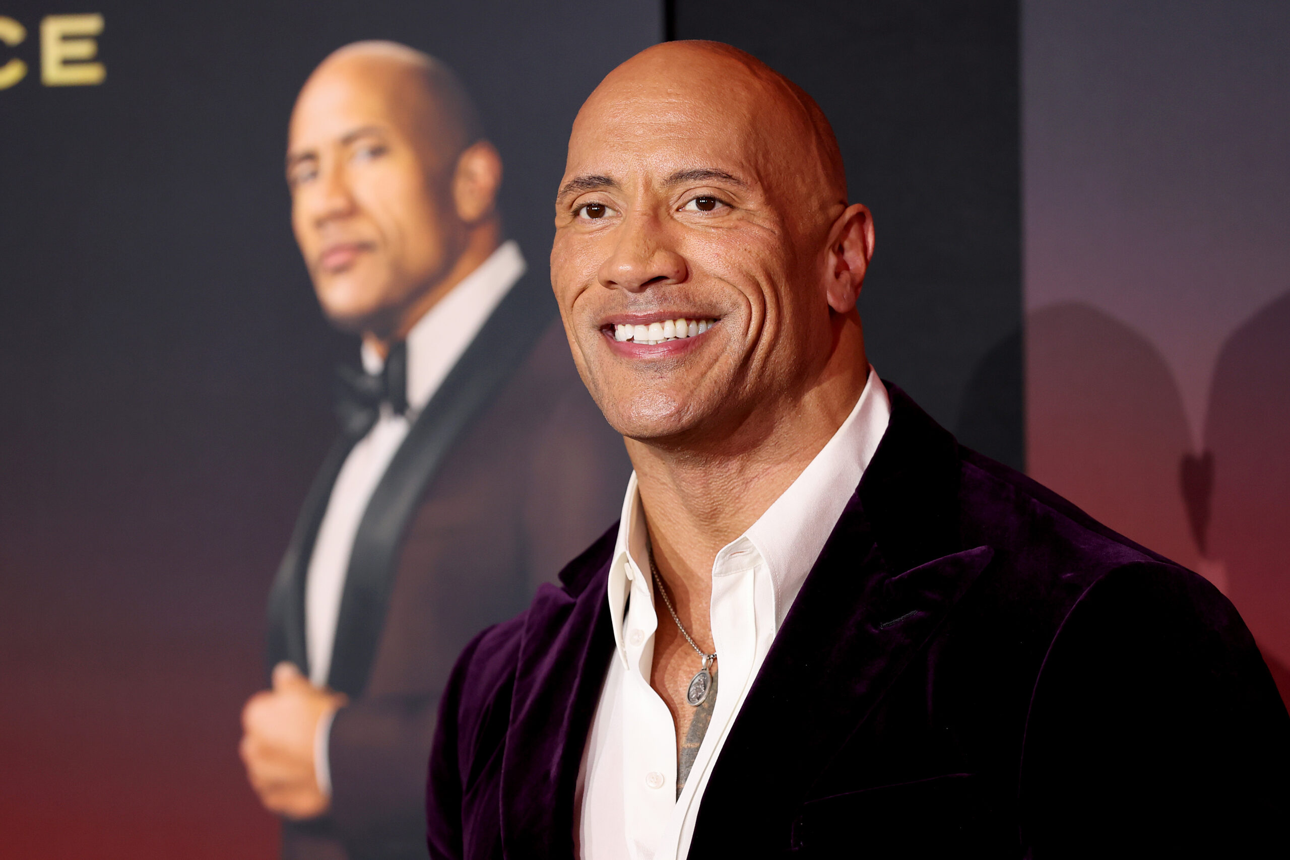 Dwayne Johnson attends the World Premiere Of Netflix's "Red Notice" at L.A. LIVE on November 03, 2021 in Los Angeles, California. 