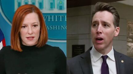 Jen Psaki Josh Hawley split image