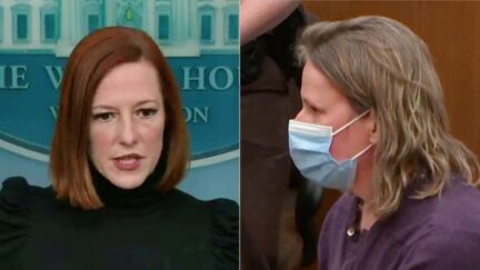 Jen Psaki Kim Potter split image
