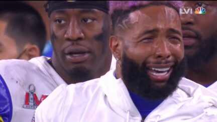 Odell Beckham Jr. breaks down in tears after Super Bowl win