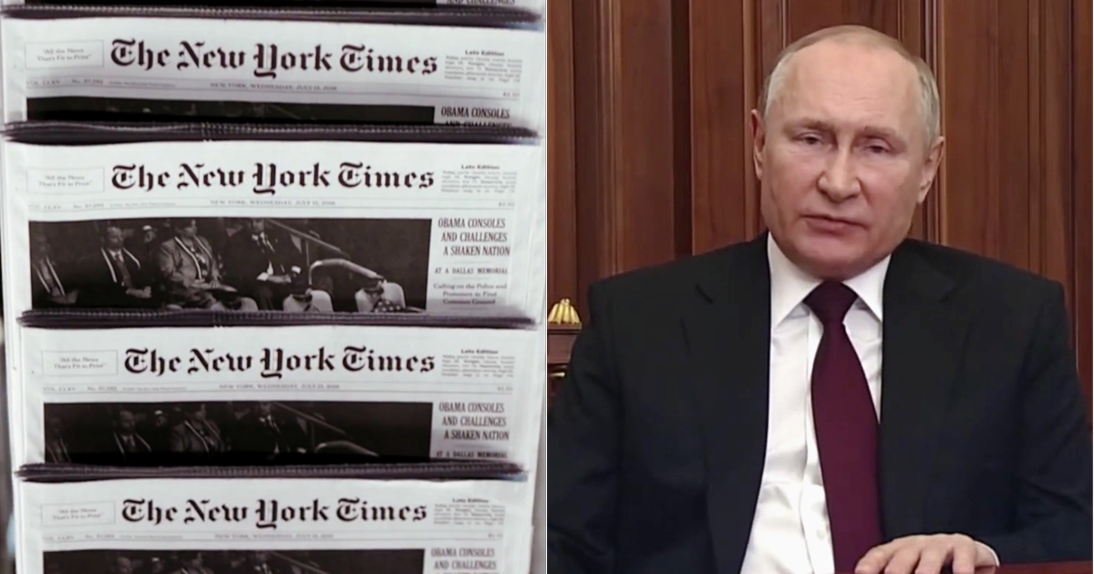 NY Times Ripped For Vladimir Putin 'Fiery Speech' Headline