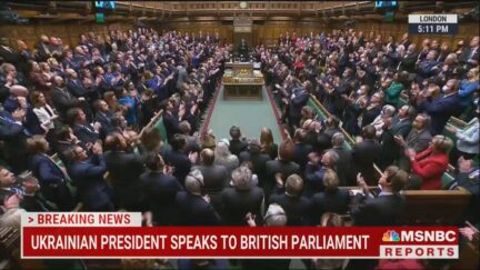 UK Parliament gives Zelensky standing ovation following speech on March 8