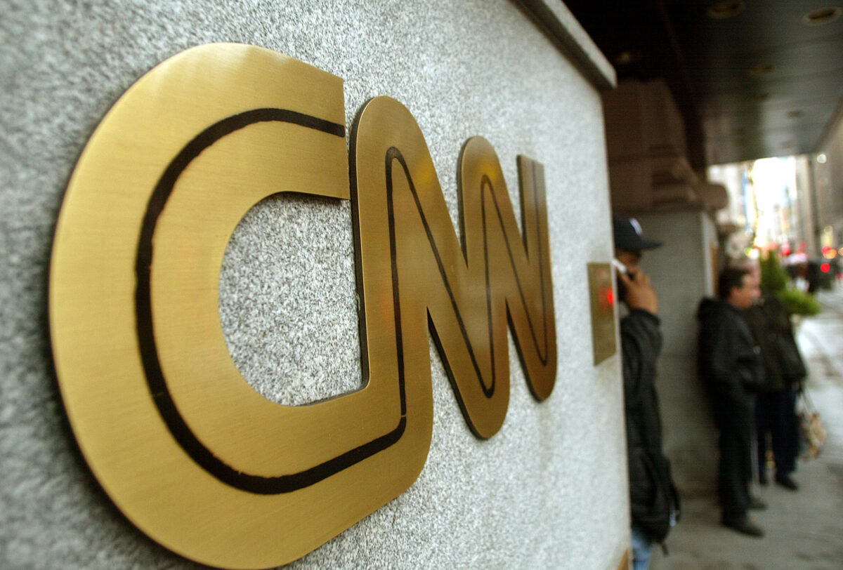 cnn corporate logo at headquarters