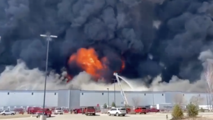 Walmart Distribution Center Engulfed by MASSIVE Fire