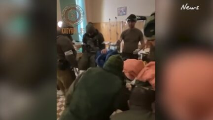 Yuri Medvedev on a stretcher