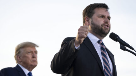 Donald Trump and JD Vance at rally